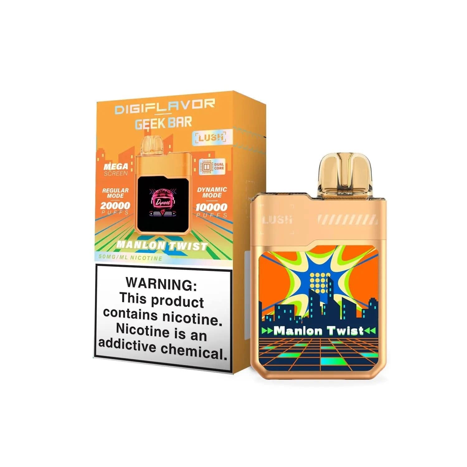 Geek Bar Digiflavor Lush 20k Disposable Vape Manlon Twist