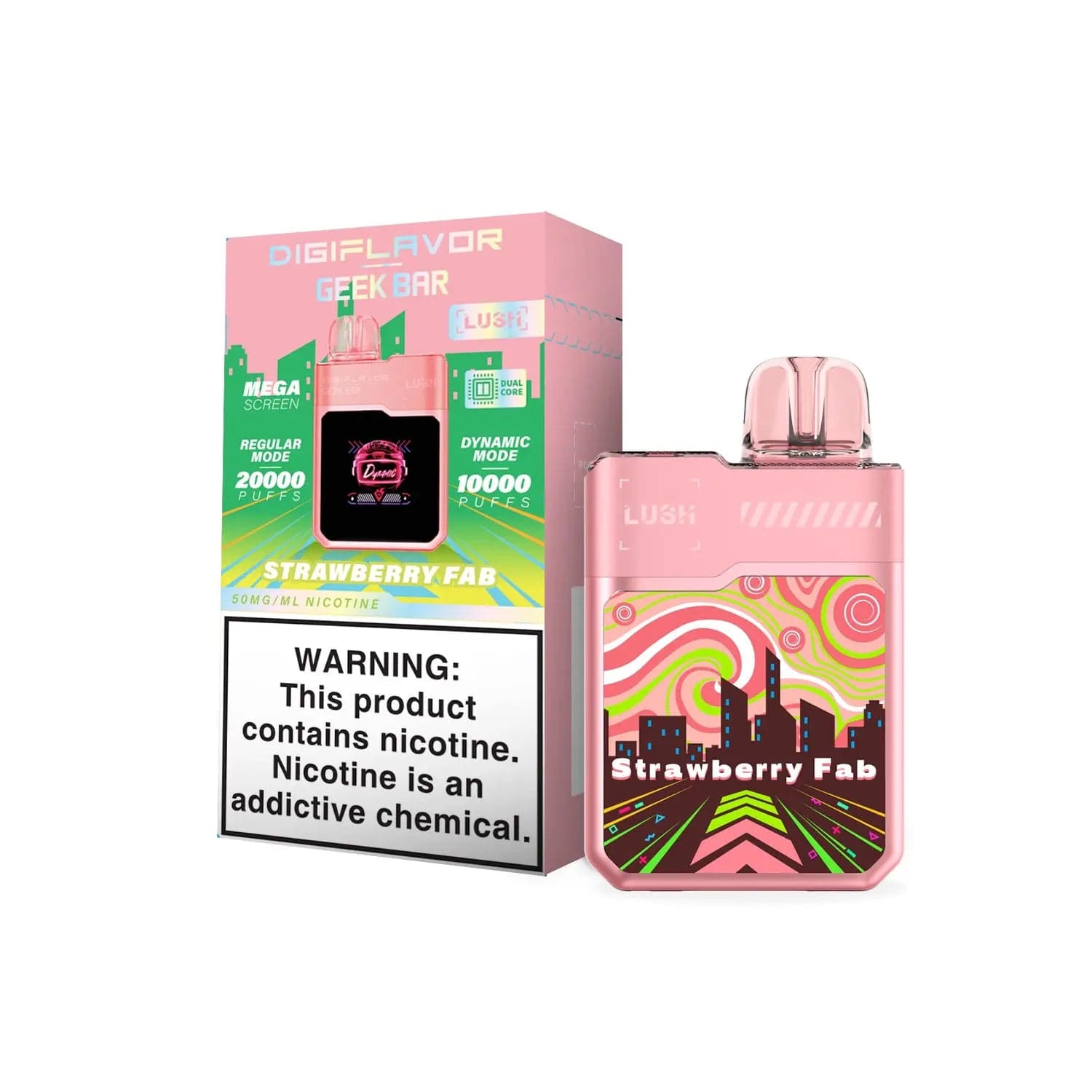 Geek Bar Digiflavor Lush 20k Disposable Vape Strawberry Fab