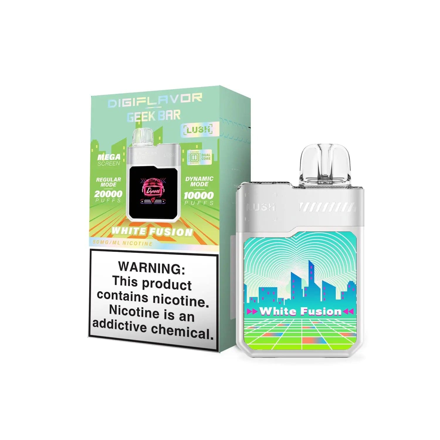 Geek Bar Digiflavor Lush 20k Disposable Vape White Fusion