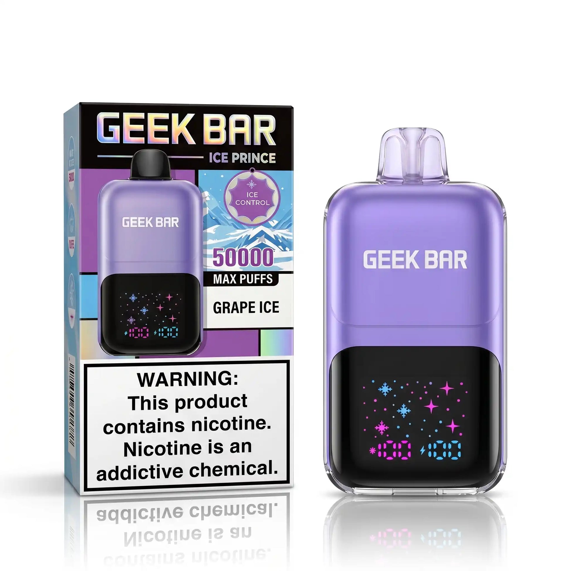 Grape Ice Geek Bar Ice Prince 50K disposable vape – 50,000 puffs, iced with 3-level cooling