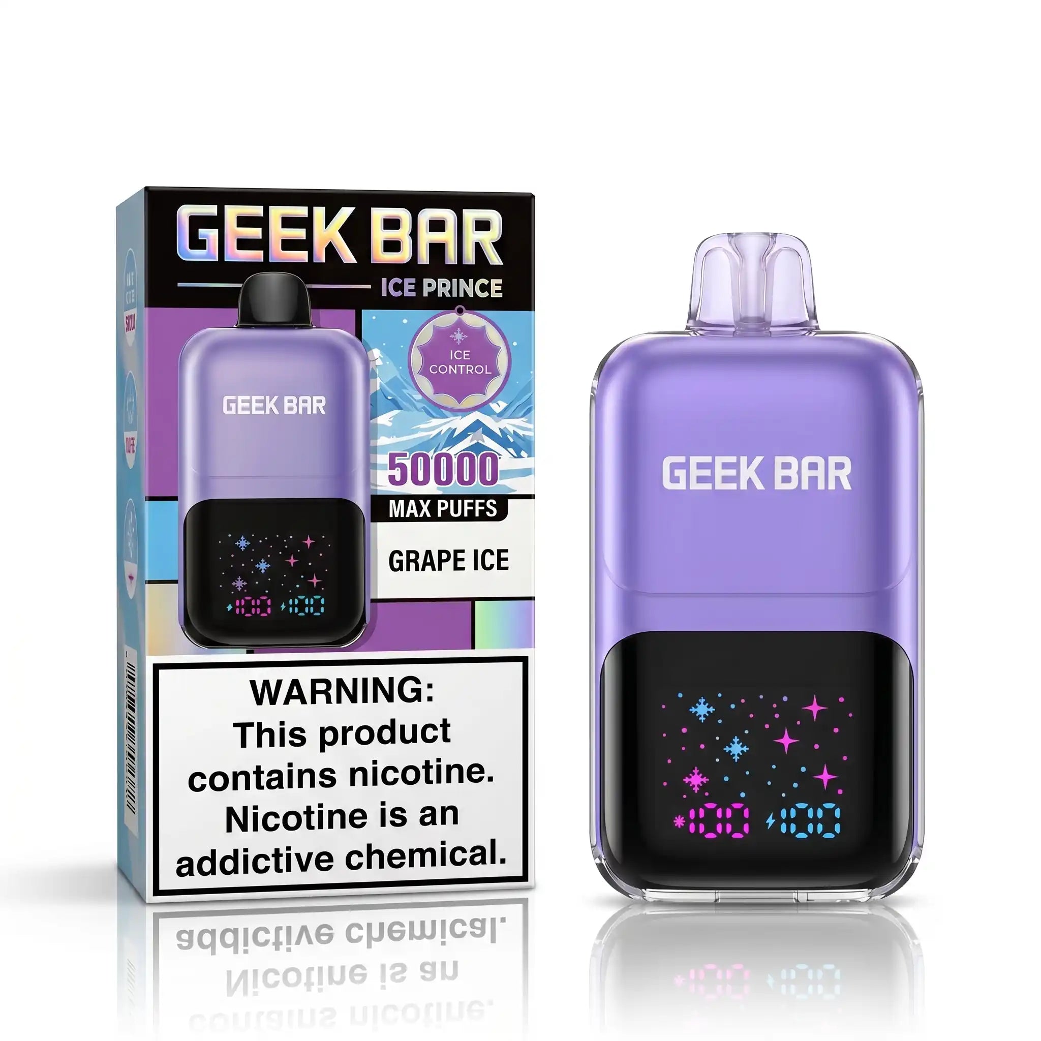 Grape Ice Geek Bar Ice Prince 50K disposable vape – 50,000 puffs, iced with 3-level cooling