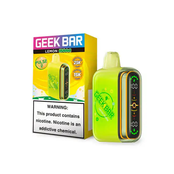Lemon Hubba Geek Bar Pulse 2 25K disposable vape, no ice, 25000 puffs, 5% nicotine
