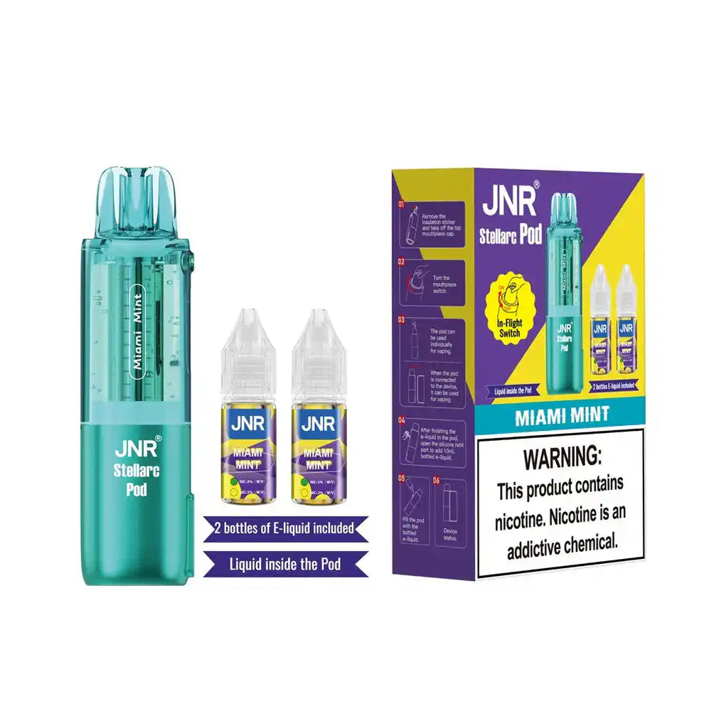 Miami Mint JNR Stellarc 100K refill pods, menthol, iced, up to 100,000 puffs, 5% (50mg) salt nicotine