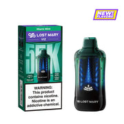 Miami Mint Lost Mary VIZ 55K disposable vape, cool peppermint menthol, 55,000 puffs