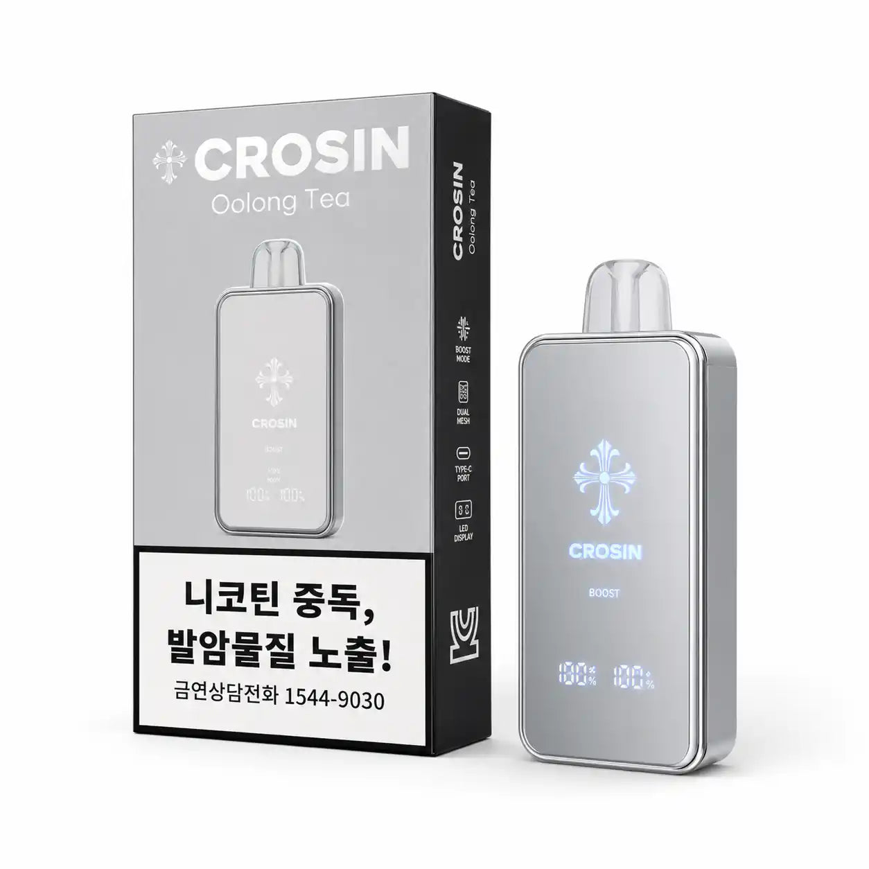 Oolong Tea Crosin 40K disposable vape — no ice, 40,000 puffs, 1% nicotine