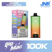Orange Fcuking Fab JNR Big Mac 100K disposable vape, no ice, 100,000 puffs, 5% nicotine