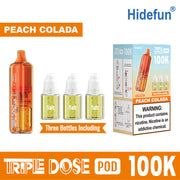 Peach Colada Hide Fun Triple Dose 100K replacement pod, no ice, 100,000 puffs, 5% nicotine
