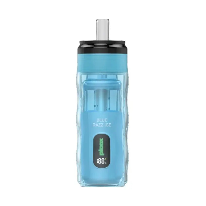 Ploox Mini Hookah 25K Blue Razz Ice - disposable e-hookah kit, 25K puffs, 0.5% nicotine, Iced
