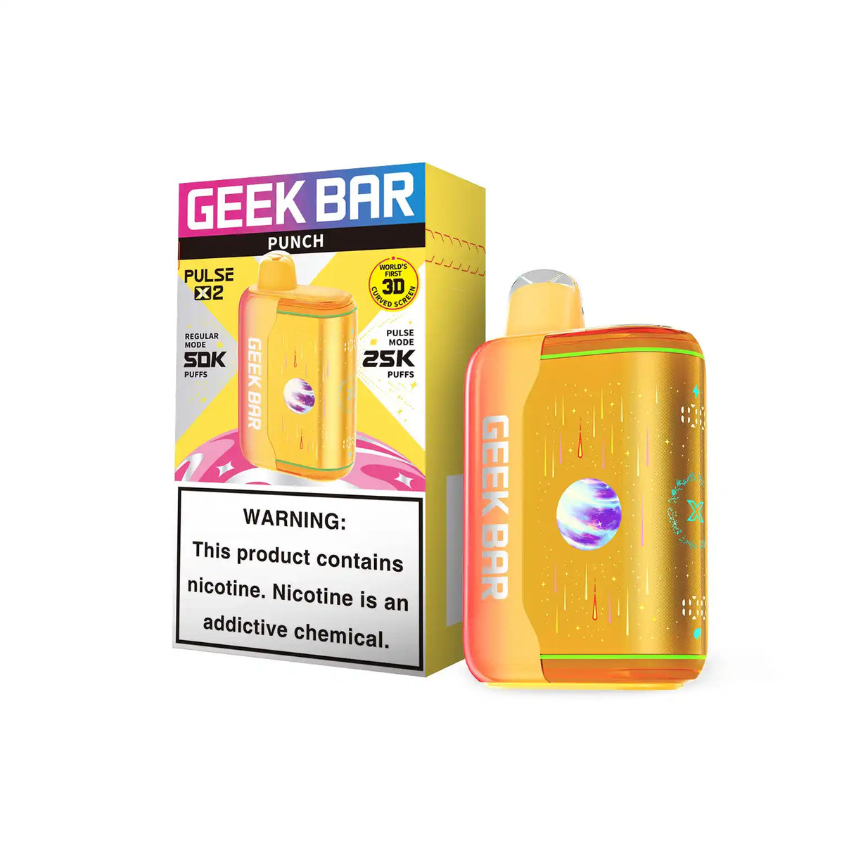 Punch Geek Bar Pulse X 2 50K disposable vape, iced, 50000 puffs, 5% nicotine