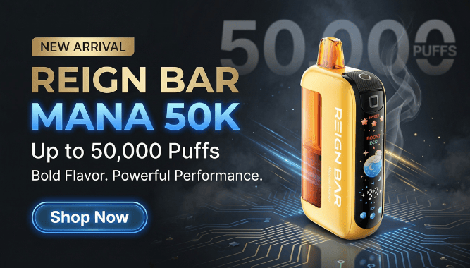 Reign Bar Mana 50K Disposable Vape – 50,000 Puffs, Adjustable Sweetness & Ice | JellyPuffs