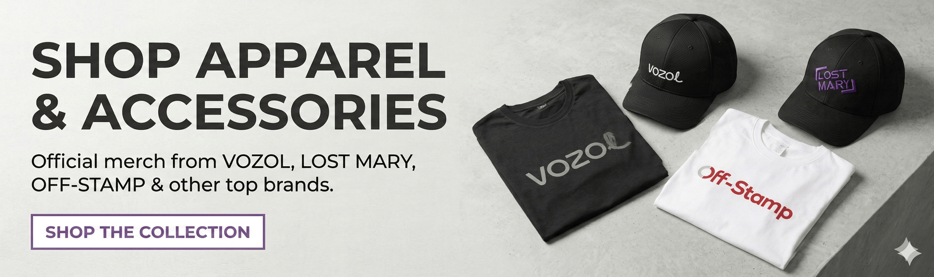 shop apparel and accessories banner