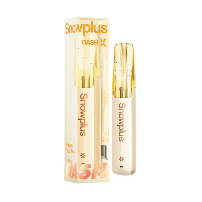 Honey Yuzu Tea Snowplus DASH X 4000 disposable vape — 4,000 puffs, 7.5mL, 3% nicotine, ceramic atomizer — at JellyPuffs.com