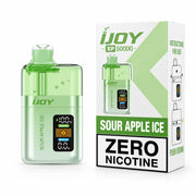 Sour Apple Ice iJoy XP50000 Zero Nicotine Disposable Vape - 50,000 puffs, 20mL, 0mg nicotine, tart green apple with icy menthol finish - JellyPuffs