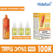Sour Fcuking Fab Hide Fun Triple Dose 100K replacement pod, no ice, 100,000 puffs, 5% nicotine