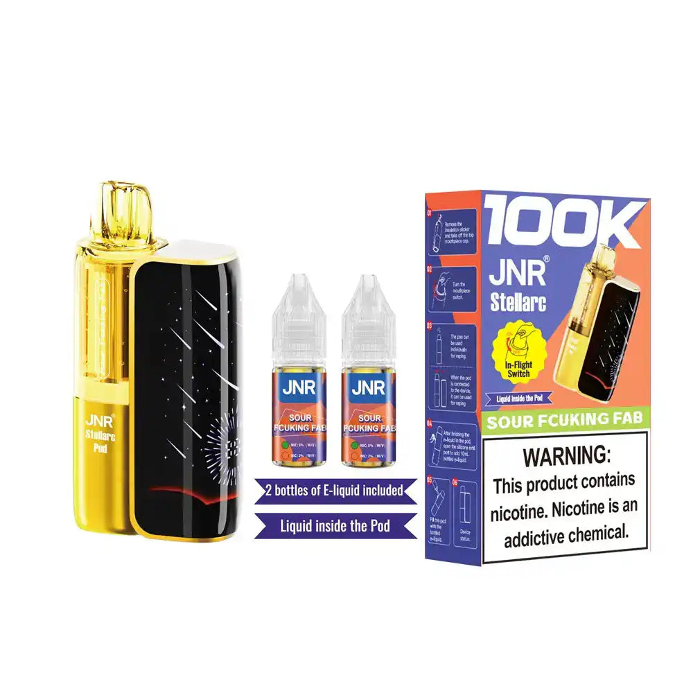 Sour Fcuking Fab JNR Stellarc 100K disposable vape kit, no ice, up to 100,000 puffs, 5% (50mg) salt nicotine