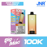 Sour Mango Pineapple JNR Big Mac 100K disposable vape, no ice, 100,000 puffs, 5% nicotine