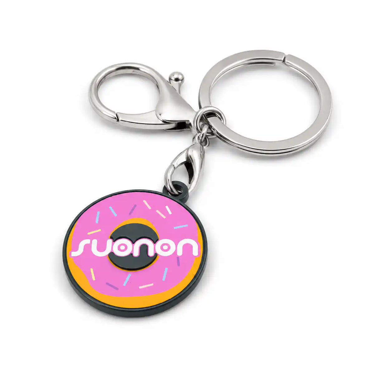 Suonon donut-shaped keychain, JellyPuffs novelty accessory — alternate view