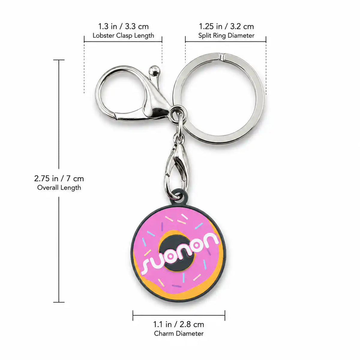 Suonon donut-shaped keychain, JellyPuffs novelty accessory — alternate view