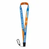 Geek Bar logo lanyard in orange and blue with quick-release buckle