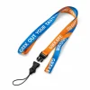 Geek Bar orange and blue neck lanyard with detachable wrist loop