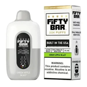 Green Apple Blast - Fifty Bar 20K Disposable Vape JellyPuffs