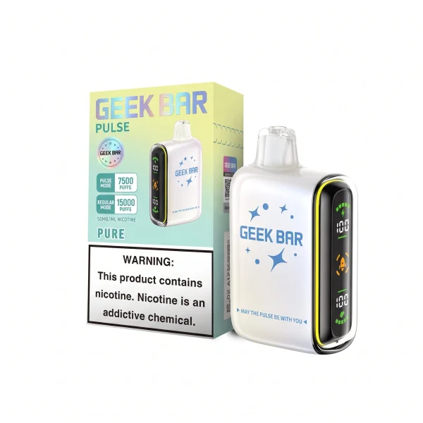 Pure Geek Bar Pulse 15K disposable vape, iced, 15,000 puffs, 5% nicotine