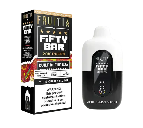 White Cherry Slushie - Fifty Bar 20K Disposable Vape JellyPuffs