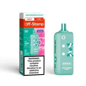 Wintergreen Blast - Off-Stamp Sweet Cube 25K Disposable Pod JellyPuffs