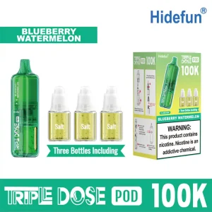 Blueberry Watermelon Hide Fun Triple Dose 100K replacement pod, no ice, 100,000 puffs, 5% nicotine