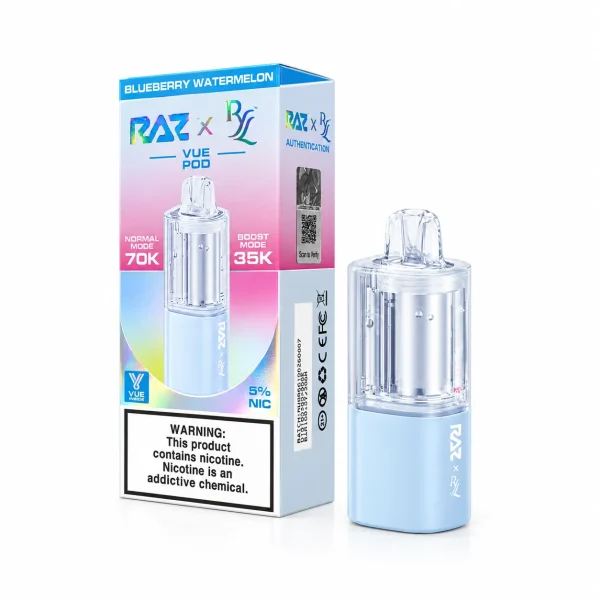 Blueberry Watermelon RAZ x RYL Vue 70K disposable pod, 17mL, 5% nicotine, up to 70,000 puffs