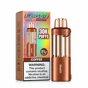 Coffee Foger Switch Pro 30K disposable pod and retail box — rich smooth roasted coffee, no ice — JellyPuffs