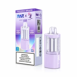 Frozen Grape RAZ x RYL Vue 70K disposable pod, 17mL, 5% nicotine, up to 70,000 puffs