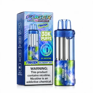 Frozen Wildberry Mix Foger Switch Pro 30K disposable pod and retail box — blackberry, blueberry, raspberry, iced — JellyPuffs