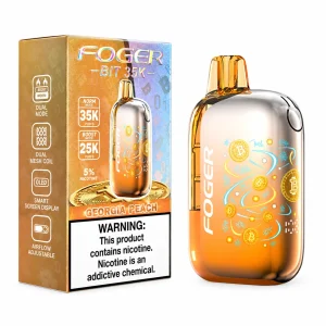 Georgia Peach Foger Bit 35K disposable vape, 850mAh, 20mL, 5% nicotine, up to 35,000 puffs, no ice