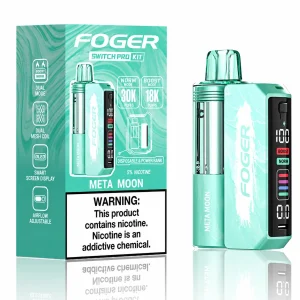 Meta Moon Foger Switch Pro 30K disposable vape kit with smart-screen power bank and retail box — cosmic mystery tropical fruit candy, no ice — JellyPuffs