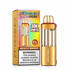 Mexico Mango Foger Switch Pro 30K disposable pod and retail box — sweet juicy sun-ripened mango, no ice — JellyPuffs