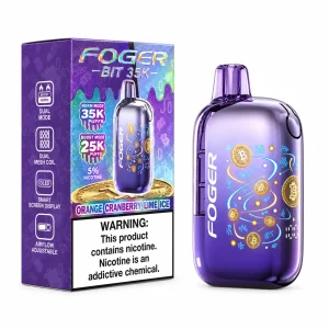 Orange Cranberry Lime Ice Foger Bit 35K disposable vape, 850mAh, 20mL, 5% nicotine, up to 35,000 puffs, iced
