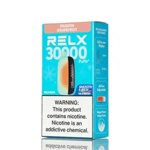 Passion Grapefruit RELX Nova Silkmesh 30K disposable vape, no ice, 30,000 puffs, 3% nicotine