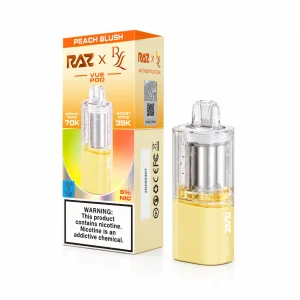 Peach Slush RAZ x RYL Vue 70K disposable pod, 17mL, 5% nicotine, up to 70,000 puffs