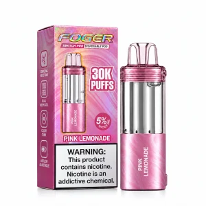 Pink Lemonade Foger Switch Pro 30K disposable pod and retail box — tart lemon and sweet berry lemonade, no ice — JellyPuffs