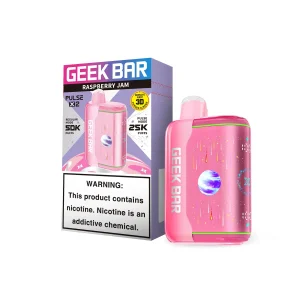 Raspberry Jam Geek Bar Pulse X 2 50K disposable vape, iced, 50000 puffs, 5% nicotine