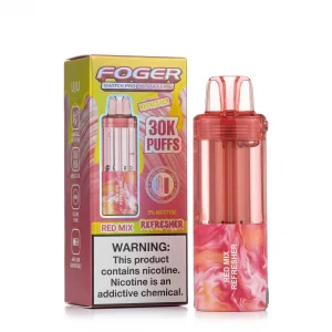 Red Mix Refresher Foger Switch Pro 30K disposable pod and retail box — strawberry, cherry, raspberry, watermelon, no ice — JellyPuffs
