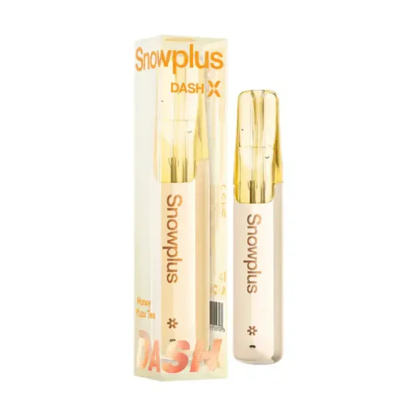 Honey Yuzu Tea Snowplus DASH X 4000 disposable vape — 4,000 puffs, 7.5mL, 3% nicotine, ceramic atomizer — at JellyPuffs.com
