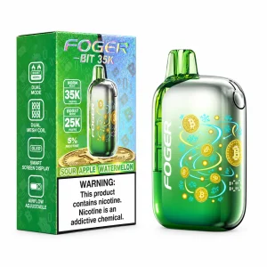 Sour Apple Watermelon Foger Bit 35K disposable vape, 850mAh, 20mL, 5% nicotine, up to 35,000 puffs, no ice
