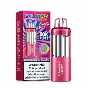 Strawberry B-Burst Foger Switch Pro 30K disposable pod and retail box — ripe strawberry sweet candy burst, no ice — JellyPuffs