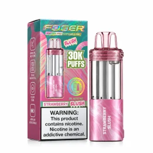 Strawberry Slush Foger Switch Pro 30K disposable pod and retail box — juicy strawberry slushie, iced — JellyPuffs