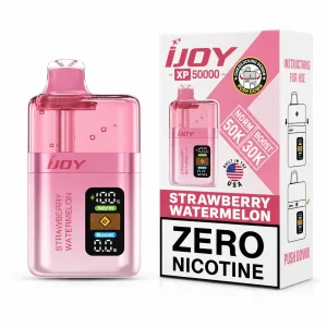 Strawberry Watermelon iJoy XP50000 Zero Nicotine Disposable Vape - 50,000 puffs, 20mL, 0mg nicotine, ripe strawberry and juicy watermelon, no ice - JellyPuffs