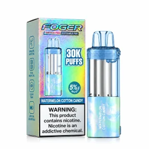 Watermelon Cotton Candy Foger Switch Pro 30K disposable pod and retail box — sweet watermelon carnival cotton candy, no ice — JellyPuffs