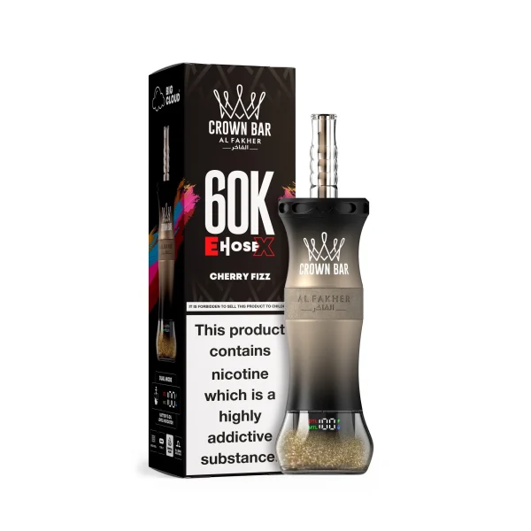 Cherry Fizz Al Fakher Crown Bar 60K E-Hose X disposable e-hookah, up to 60,000 puffs, 50mL, 0.6% nicotine, 1000mAh rechargeable, no ice