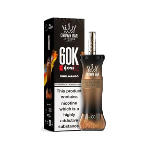 Cool Mango Al Fakher Crown Bar 60K E-Hose X disposable e-hookah, up to 60,000 puffs, 50mL, 0.6% nicotine, 1000mAh rechargeable, iced